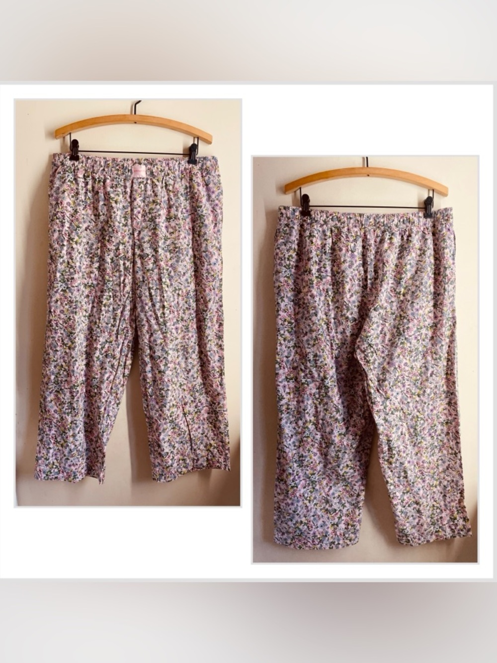 Joyspun Pajama Pants Size XL Pink Floral Cotton Lounge Sleep Pants